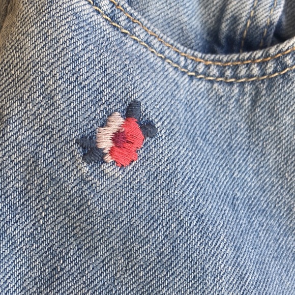 GAP Girls size 12 denim blue jeans with embroidery flowers - Picture 3 of 10